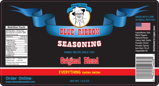 Blue Ribbon Seasoning Label